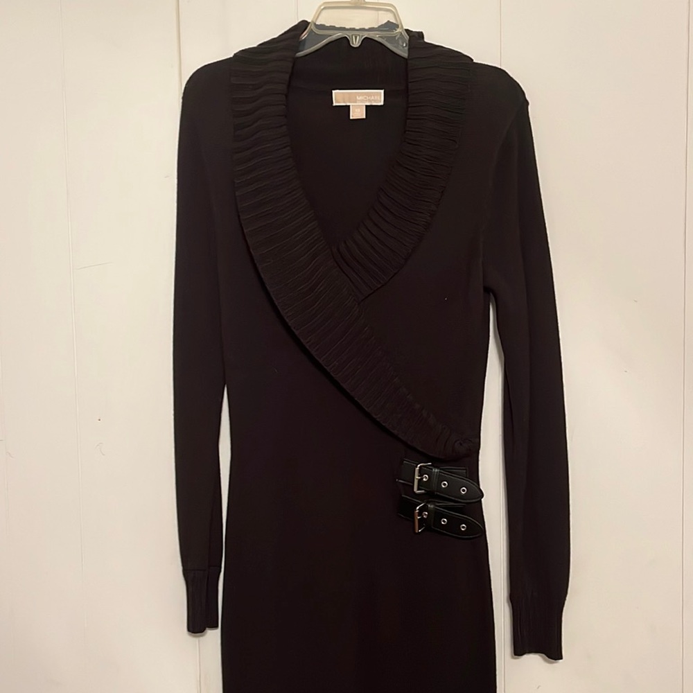 XS Black Michael Kors sweater dress . Cute with black boots .